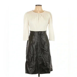 Shelby & Palmer Black and White Casual Pleather Skirt Dress 12